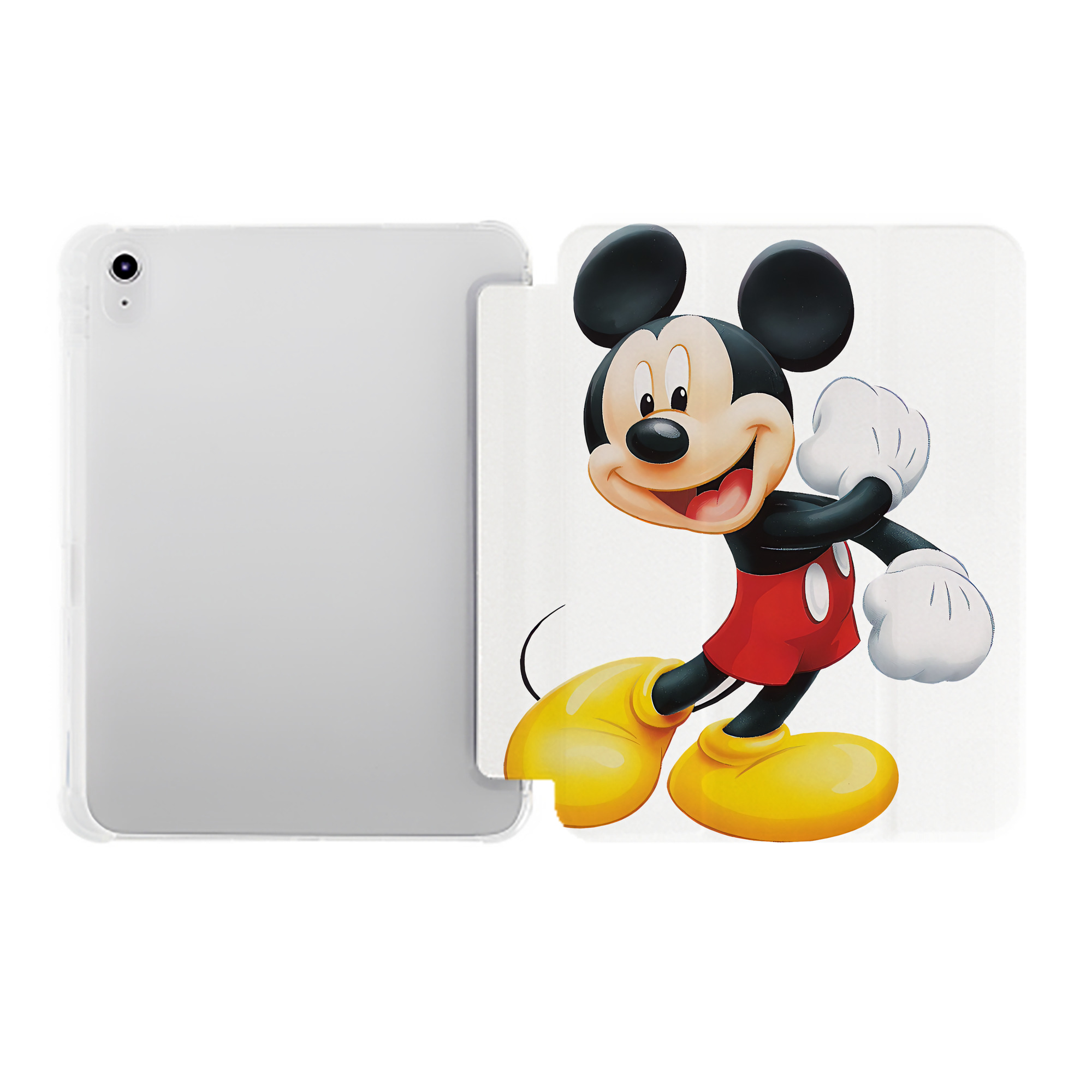 （画像用） ミッキーマウス Mickey Mouse IPad ケース ペン収納付き 三つ折りスタンド PUレザー×シリコン 対応機種9.5/10.5/10.9インチ
